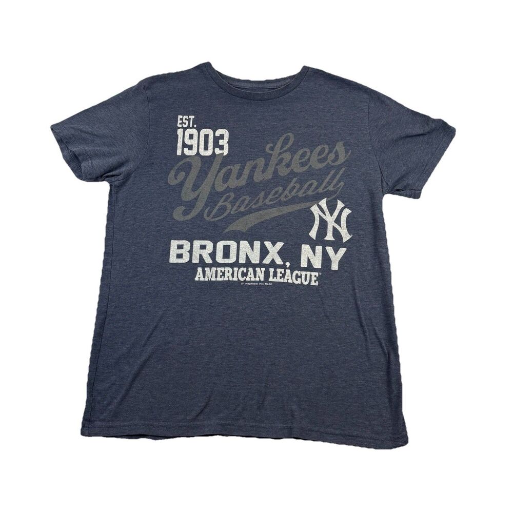 NY Yankees Bronx T Shirt Mens M Heather Navy Blue Genuine Merchandise MLB